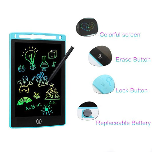8.5-Inch Multi-Color LCD Writing Tablet  | Reusable Drawing & Note-Taking Tool for Kids | Random Colors
