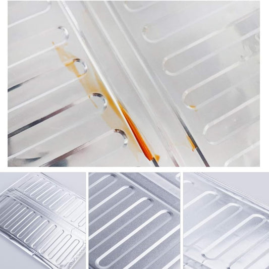 3-Sided Oil Proof Aluminum Foil Splatter Guard | Foldable Heat Insulation for Kitchen Stove | Silver