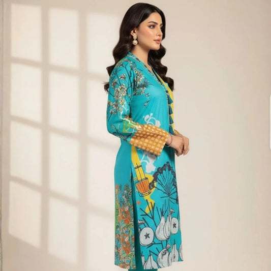 Swiss Lawn 1-Piece Shirt for Women | Trending All-Over Print | Unstitched