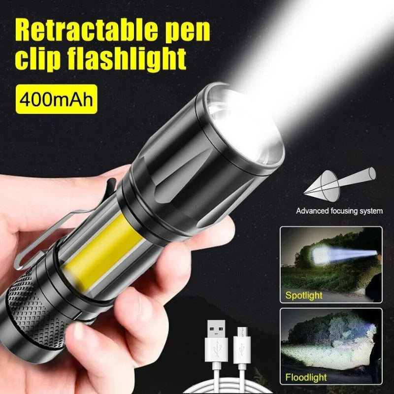 Metal COB Flashlight Torch