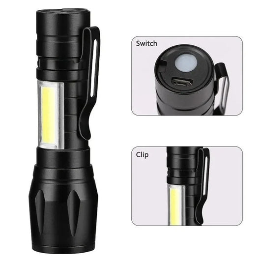 Metal COB Flashlight Torch
