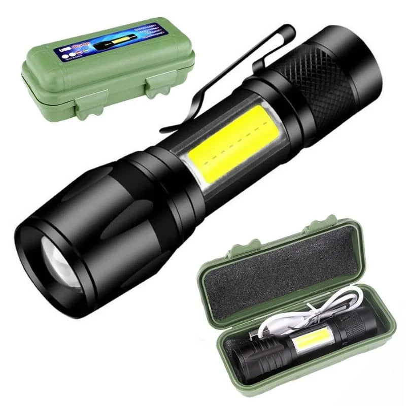 Metal COB Flashlight Torch