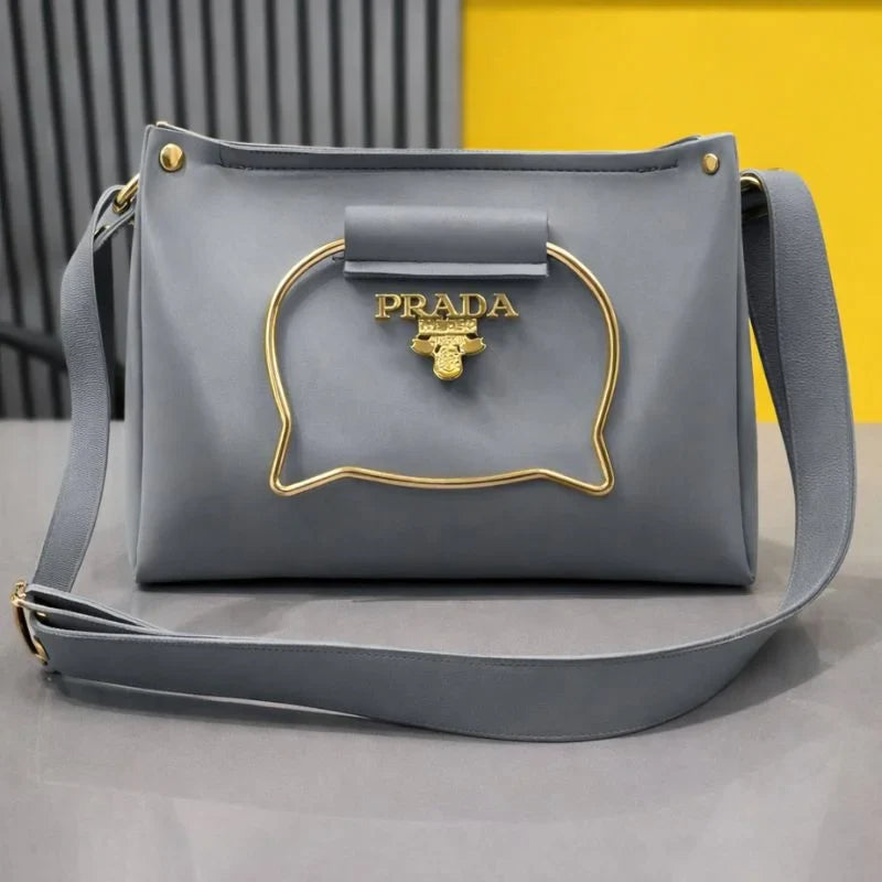 Gray Elegant Cat Handle Handbag for Girls & Ladies