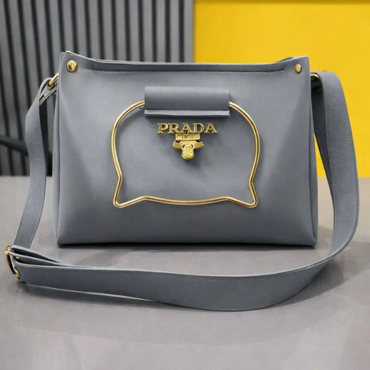 Gray Elegant Cat Handle Handbag for Girls & Ladies